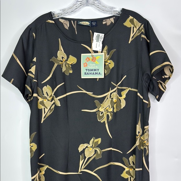 Tommy Bahama Iris Of My Eye Long Black Silk Dress Size Large NWT - Picture 2 of 10